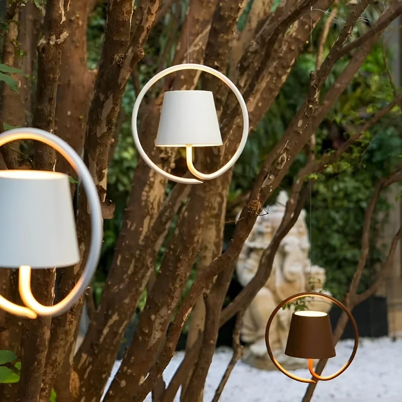 Hanglamp Draadloos Oplaadbaar LED Retro Metaal Zwart Wit Pendellamp Modern | Sansoti