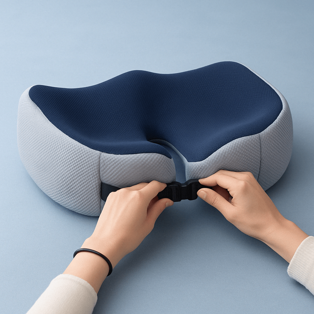 Coussin d’assise ergonomique en mousse à mémoire de forme avec sangles réglables pour le bureau, la voiture, le gaming et la maison - confort optimal | Sansoti