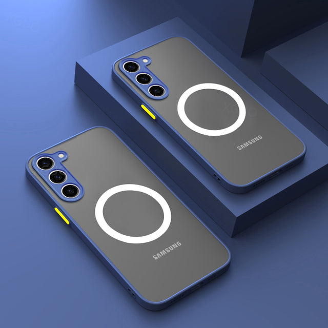 Magnetische Schokbestendige Smartphone Hoes - Transparant Beschermend Hoesje met Metalen Frame - Voor Samsung Galaxy Serie | Sansoti