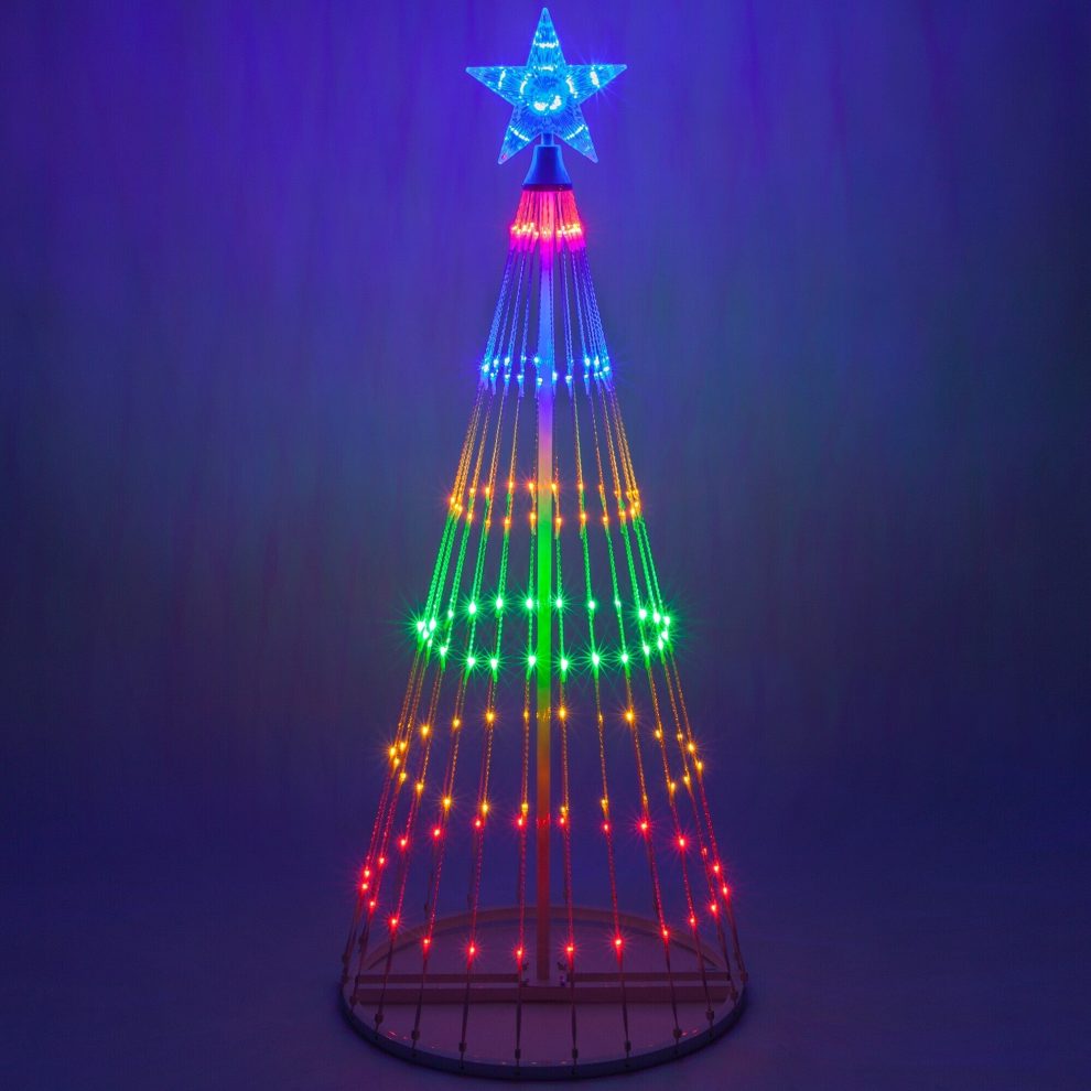 LED Curtain Lights Christmas Tree 150 LEDs Multicolor 2m 12 Light Modes Waterproof IP44 Outdoor Garden Party Lighting | Sansoti