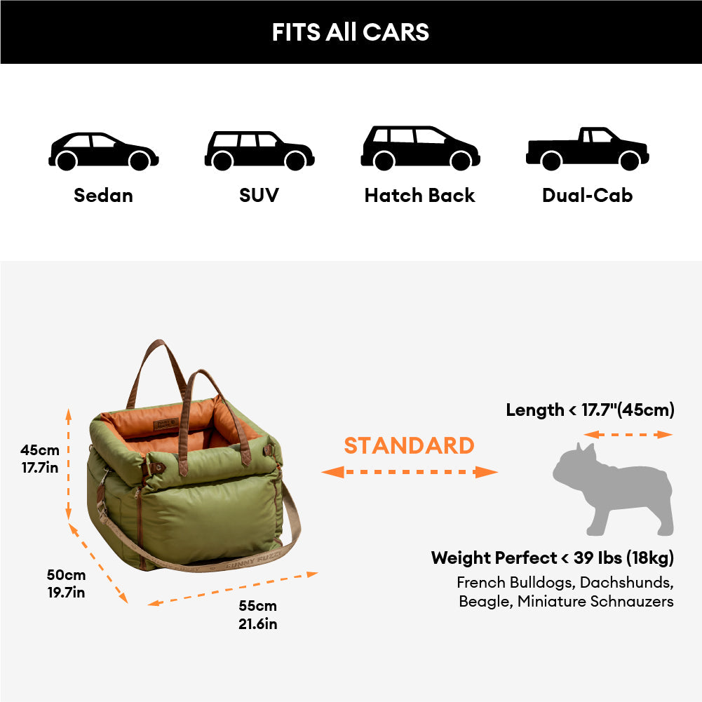 Auto Hondenmand Reistas Veilig & Comfortabel Zwart Grijs Oranje Beige Hondenmand Auto voor Kleine tot Middelgrote Honden | Sansoti
