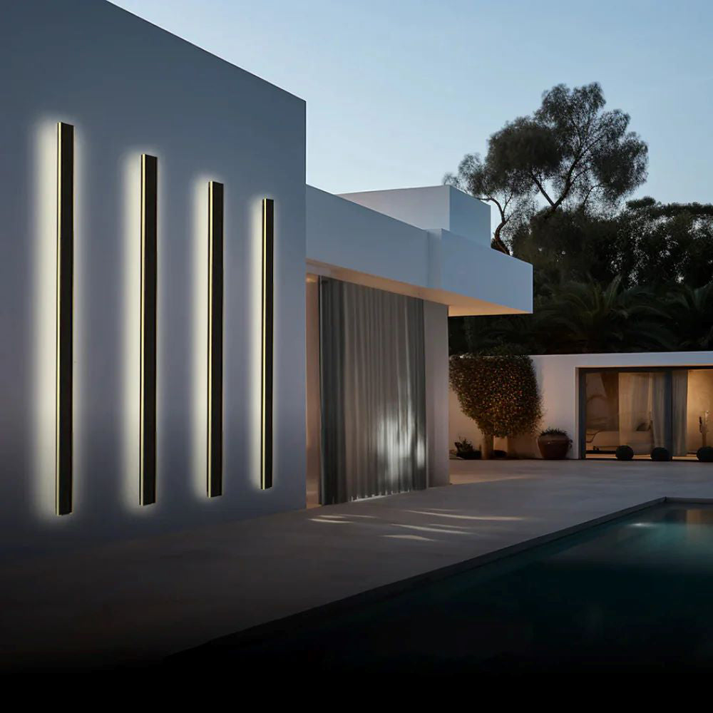 Außenlampe Wandleuchte LED Schwarz Aluminium IP65 30-200cm Modern | Restfield
