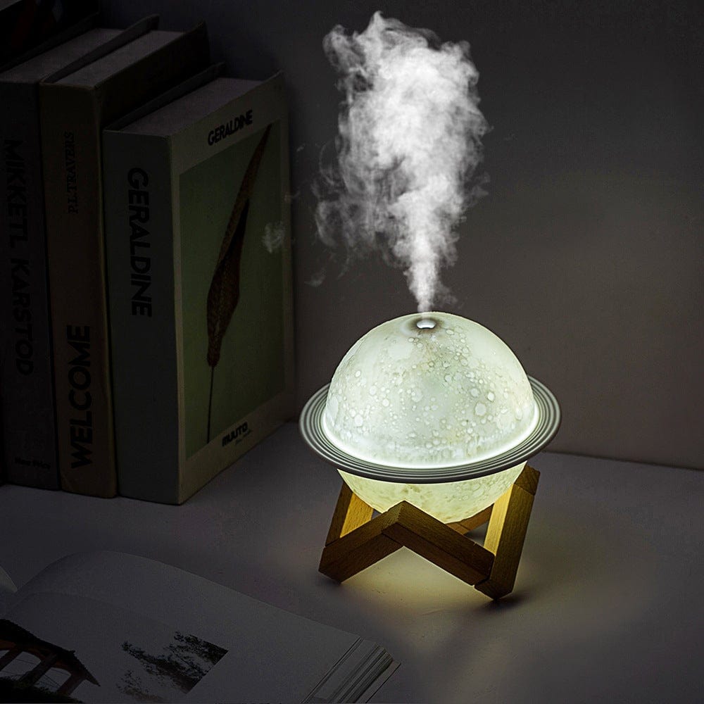 Lampe de chevet en forme de lune avec humidificateur d’air de 880 ml, densité de brume réglable, couleurs changeantes, pour la chambre | Sansoti