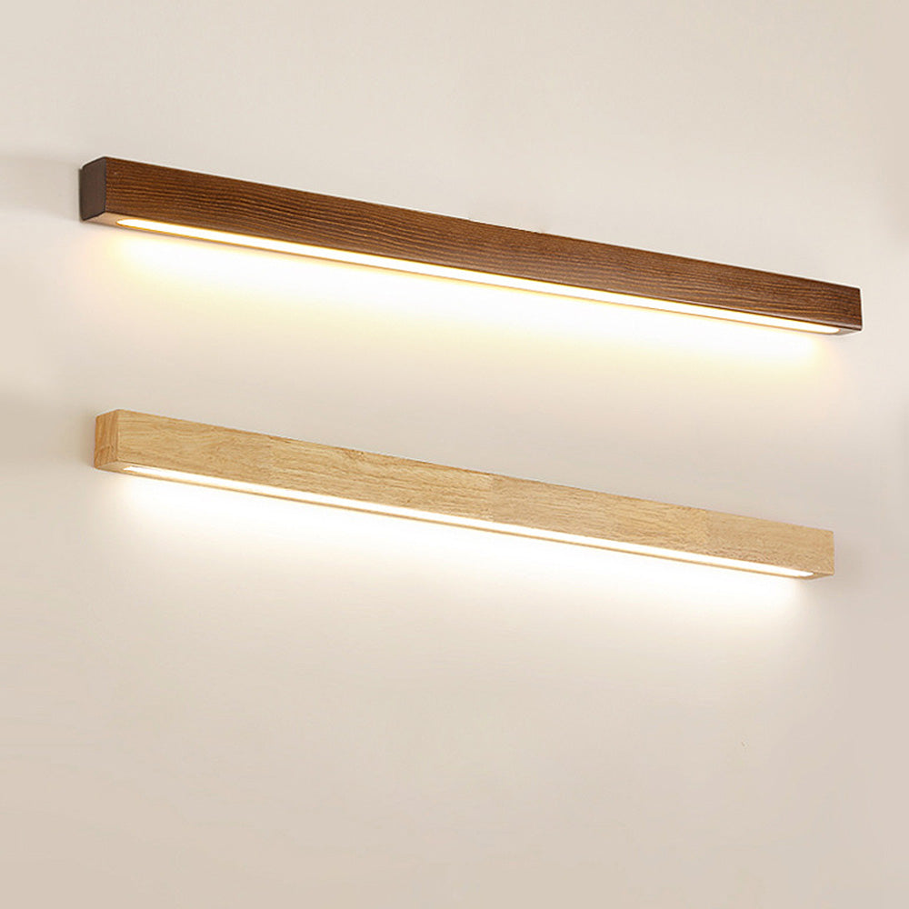 LED Wandleuchte Holz Linear Warmweiß Badezimmer Schlafzimmer Wandbeleuchtung Modern Minimalistisch Lichtleiste | Restfield