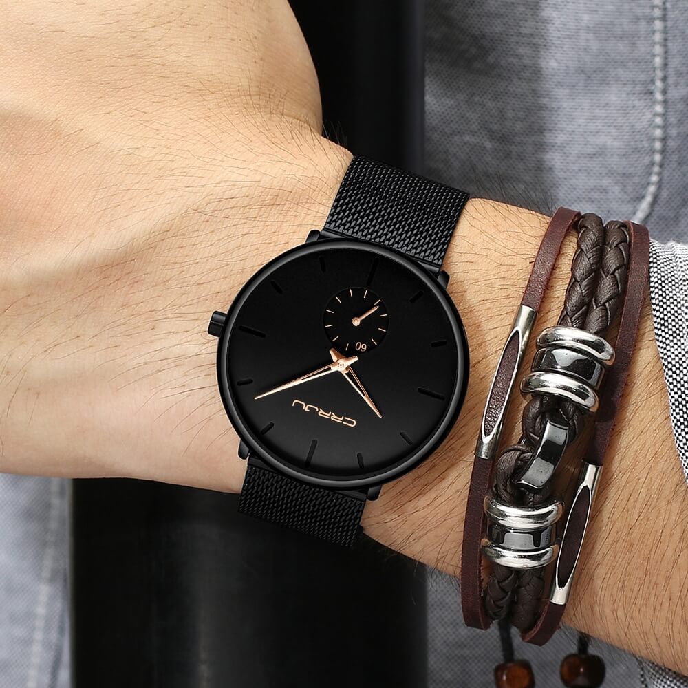 Minimalistisch Quartz Herenhorloge 40mm Ultradun Krasbestendig Glas Waterdicht Polshorloge Elegante Wijzerplaat | Sansoti