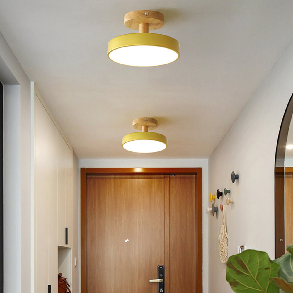 Pedol plafondlamp LED 12W hout groen plafondlamp slaapkamer hal Scandinavisch design moderne verlichting kleine ruimtes | Sansoti