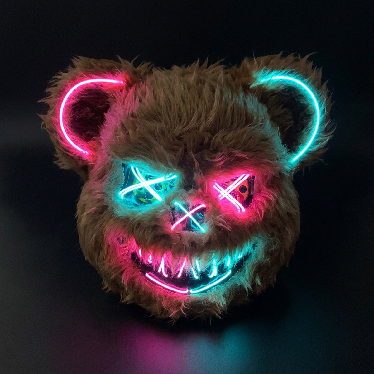 Oplichtend LED Neon Masker Beer Konijn Horror Halloween Griezelfeest Verkleedkostuum Spookhuis Party Decoratie | Sansoti