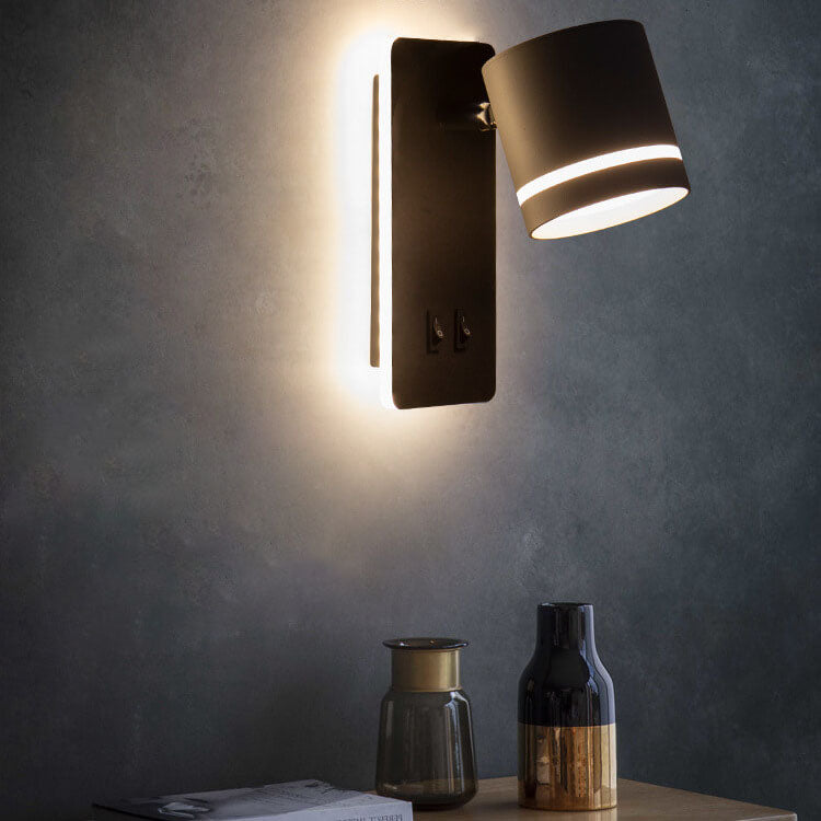 Applique murale LED réglable avec éclairage de lecture et halo lumineux pour la chambre, le salon et le couloir | Sansoti