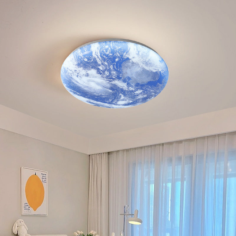 LED-Deckenleuchte Mond-Design Holz Acryl Rund 26-48cm Schlafzimmer Wohnzimmer Deckenlampe Mondlampe LED Beleuchtung Modernes Interieur | Restfield