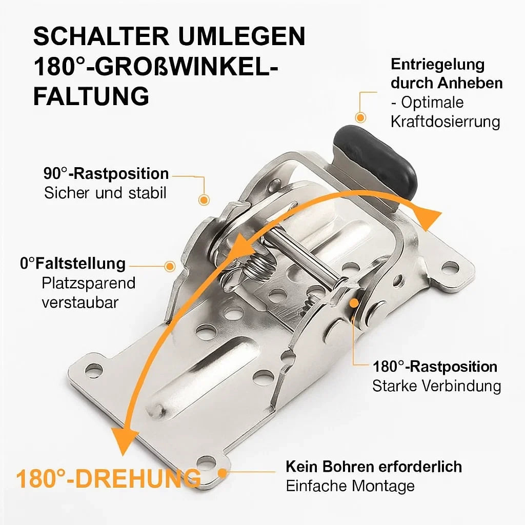Klapbeugel Staal 2mm 66x54x63mm 225kg Auto-Lock Klaptafel Werkbank Balkon Keuken Wandbeugel Opklapbaar Ruimtebesparend 2 Stuks | Sansoti