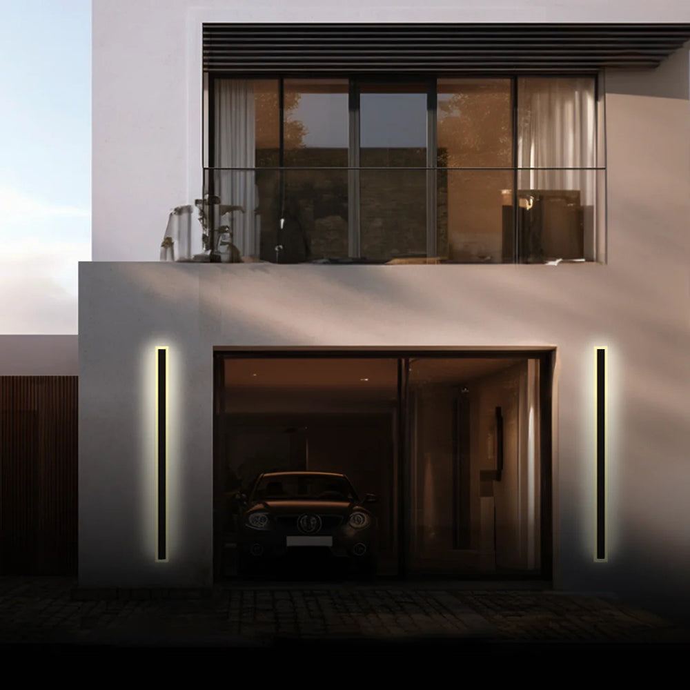Außenwandleuchte LED Linear Schwarz Acryl IP65 Dimmbar Garten Fassade Modern | Restfield