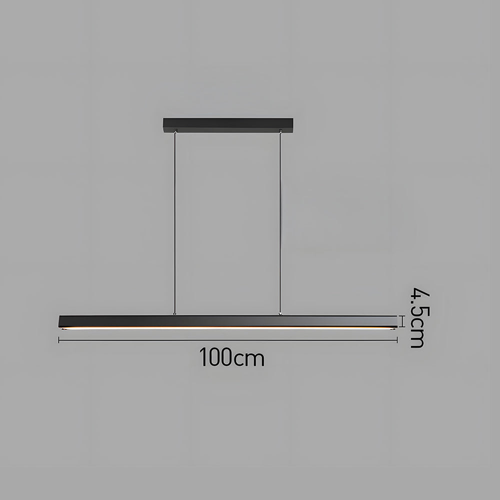 Verumo Hanglamp LED Metaal Zwart Keukeneiland Eettafel Moderne Verlichting Lineaire Hanglamp | Sansoti