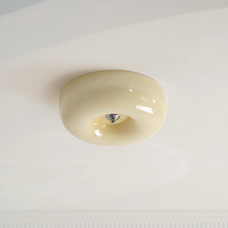 Glas-Deckenleuchte Creme Dimmbar LED Deckenbeleuchtung Skandinavisches Modernes Design Schlafzimmer Wohnzimmer | Sansoti