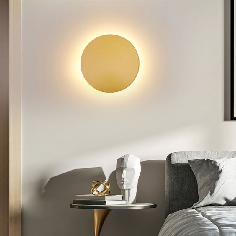 Runde Metall-Wandleuchte LED Moderne Strahlen Schwarz Weiß Gold Schlafzimmer Wohnzimmer Designbeleuchtung 20-50cm | Sansoti