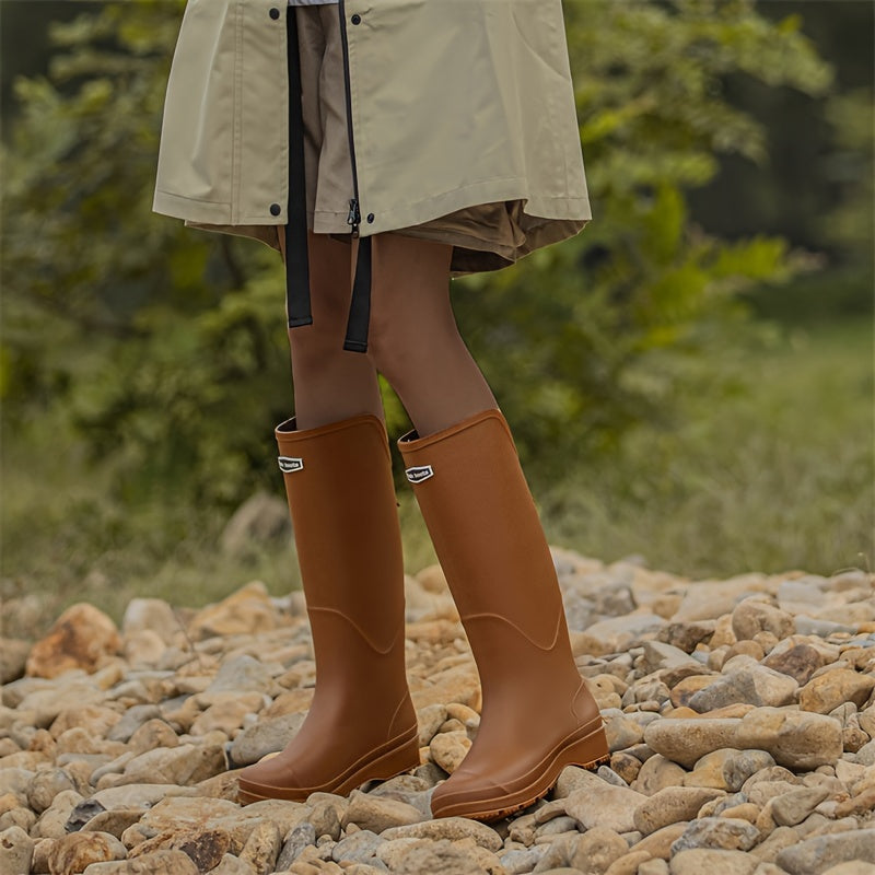 Tall Waterproof Boots Non-Slip Outdoor Women's and Men's Rain Footwear Rubber Garden City Walking | Sansoti