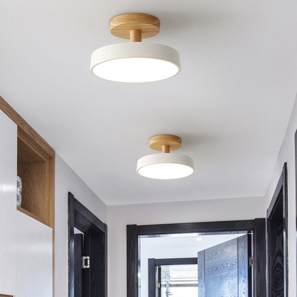 Pedol plafondlamp LED 12W hout groen plafondlamp slaapkamer hal Scandinavisch design moderne verlichting kleine ruimtes | Sansoti