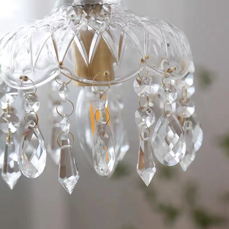 Kristall Hängelampe Kupfer E14 Vintage Blume K9 Kristall Glas Schlafzimmer Flur Eingang Romantisch Pendelleuchte Antik | Restfield