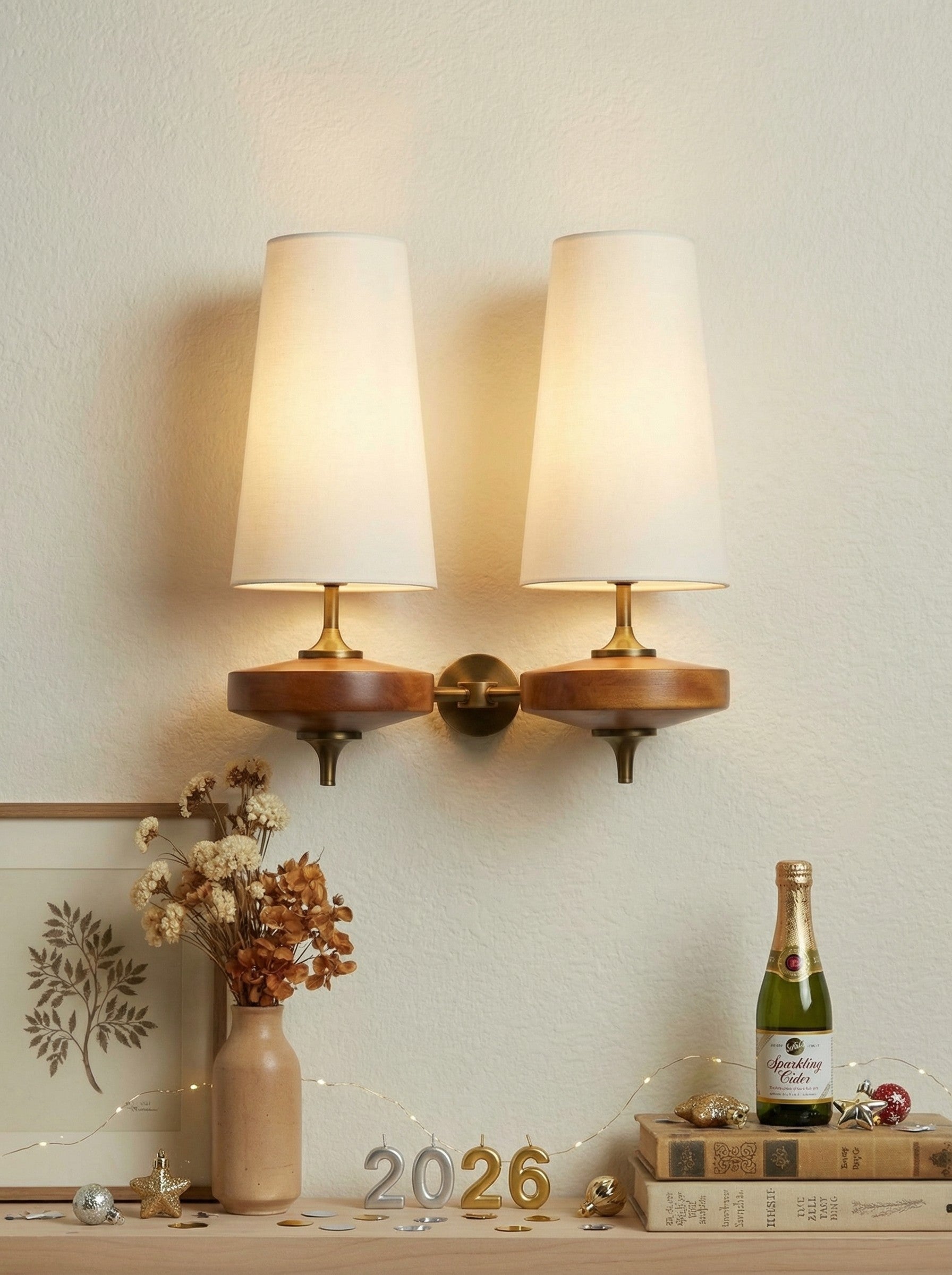 Retro Wandlamp met Stoffen Kap – Vintage Verlichting voor Slaapkamer | Sansoti