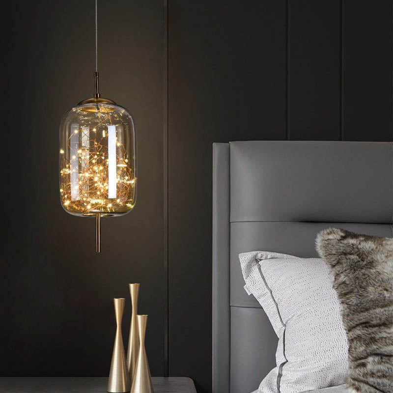 Glazen LED Hanglamp met Warm Scandinavisch Design – Amber of Grijs 24W | Sansoti