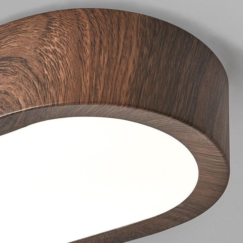 Plafondlamp Hout met Ingebouwde LED 8W – Moderne Flush Mount Verlichting in Natuurlijke Houtnerf Finish | Sansoti