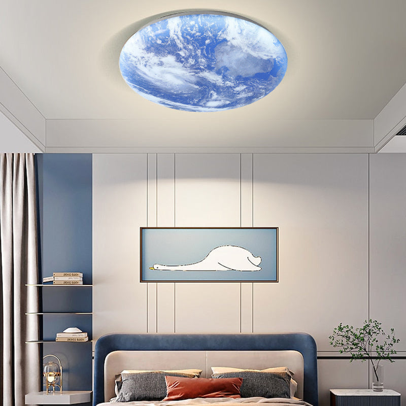 LED-Deckenleuchte Mond-Design Holz Acryl Rund 26-48cm Schlafzimmer Wohnzimmer Deckenlampe Mondlampe LED Beleuchtung Modernes Interieur | Restfield