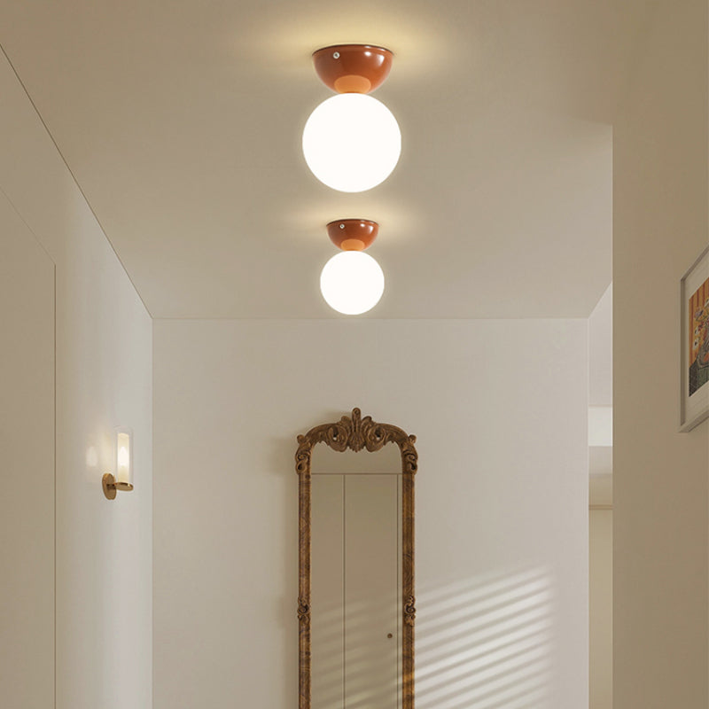Vintage Deckenleuchte aus Glas und Metall mit farbigem Gestell, G9-Fassung, Wohnzimmer, Küche, stimmungsvolles Licht, 10-15 m², Retro | Sansoti