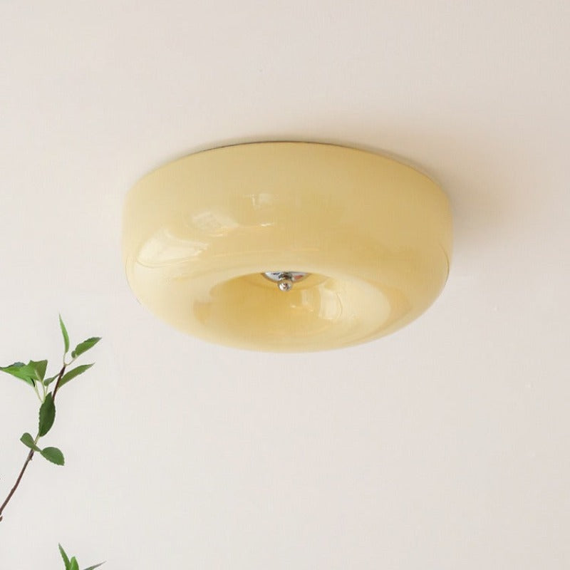 Glas-Deckenleuchte Creme Dimmbar LED Deckenbeleuchtung Skandinavisches Modernes Design Schlafzimmer Wohnzimmer | Sansoti