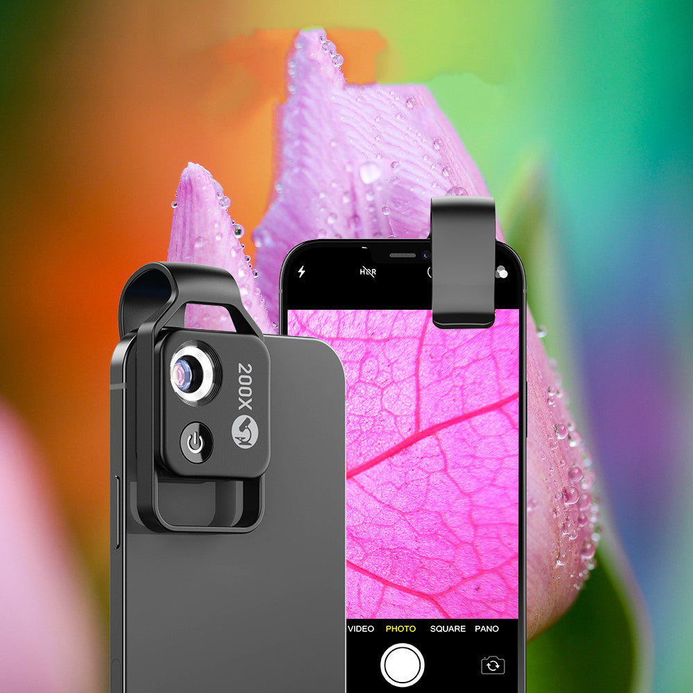 Smartphone Microscoop 200x Vergroting met LED-verlichting Clip-on USB Draagbaar Vergrootglas Mini Microscopie Precisie Inspectie Macro Camera Lens | Sansoti