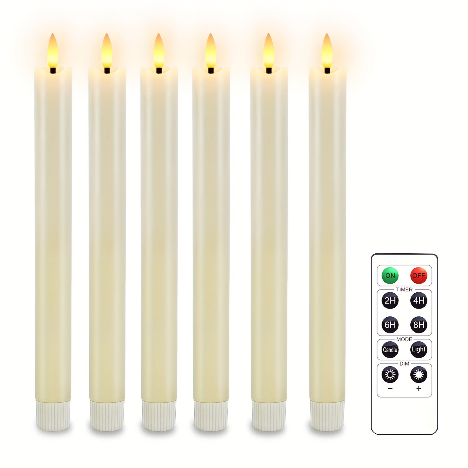 Kegelkaarsen LED Set met Afstandsbediening Ivoor Tafelverlichting Flikkerlicht Bruiloft Decoratie Sfeerlicht | Sansoti