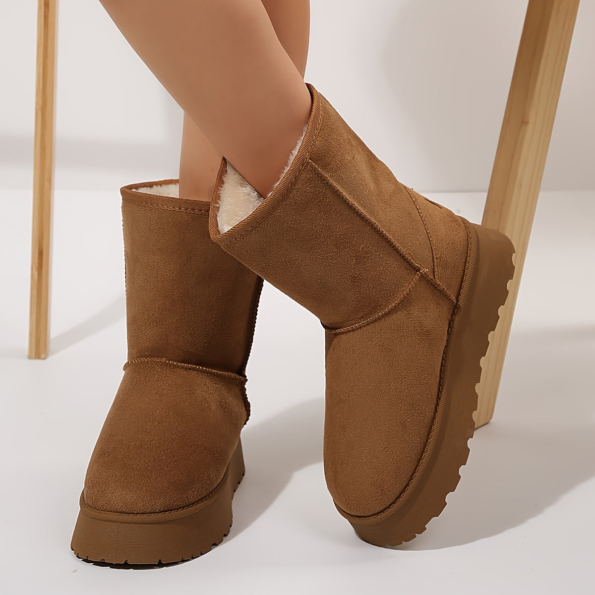 Hohe Damen-Winterstiefel mit Schafwollfutter, wasserdicht, zum Hineinschlüpfen, warm, Snowboots, Outdoor-Schuhe | Sansoti