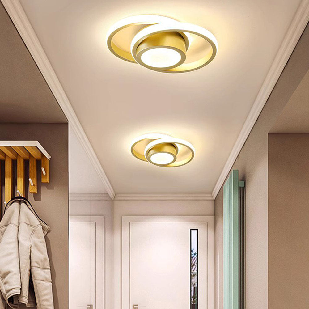 LED-Deckenleuchte Doppelring Schwarz Wohnzimmer Flur Moderne Deckenleuchte Minimalistisch Warmes Licht | Restfield