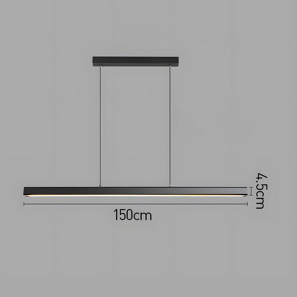 Verumo Hanglamp LED Metaal Zwart Keukeneiland Eettafel Moderne Verlichting Lineaire Hanglamp | Sansoti