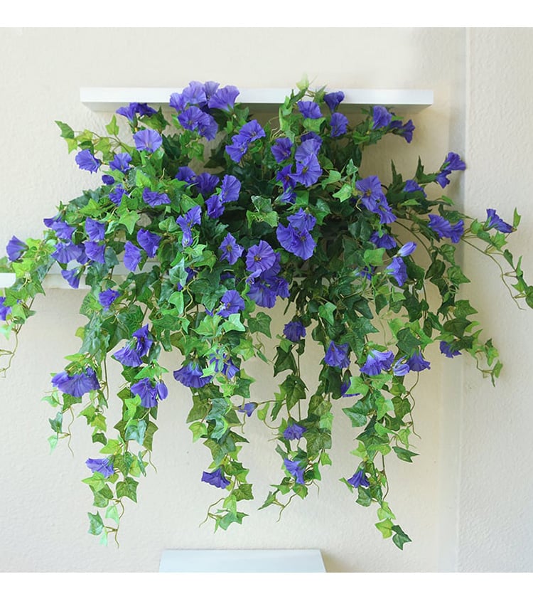 90cm Artificial Climbing Plant with 44 Flowers, UV-Resistant, for Balcony, Garden, and Living Room Decoration, Artificial Hanging Flower | Sansoti
