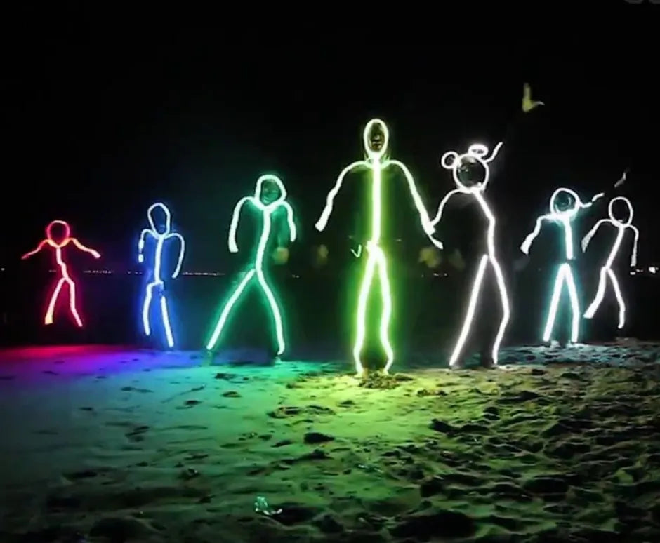 LED Lichtgevend Feestkostuum Unisex USB Oplaadbaar Neon Carnaval Festival Party Pak Glow Verkleedkleding | Sansoti