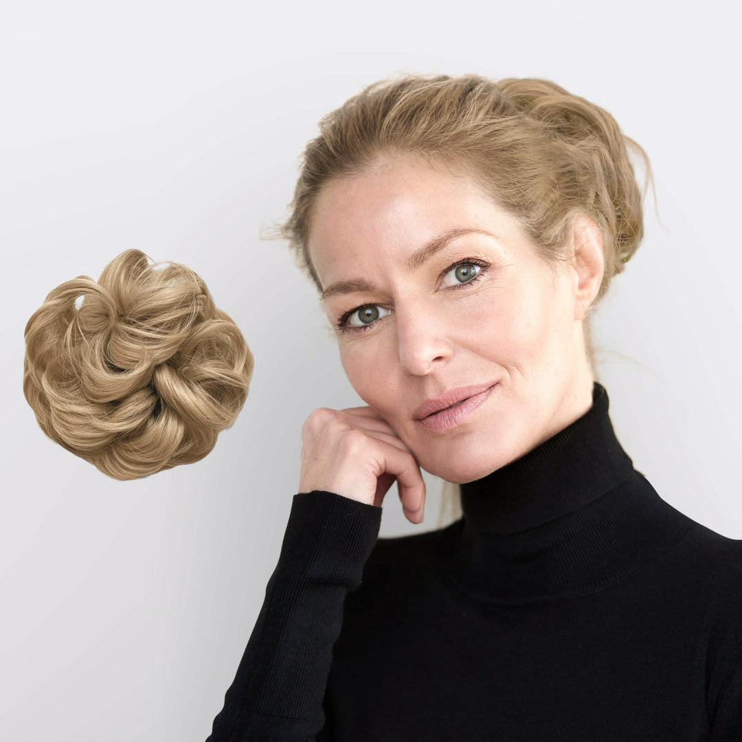 Haarextension Scrunchie Synthetisch Haar Volume Knot Elastiek Diverse Kleuren Haar Styling Accessoire Haaropsteek | Sansoti