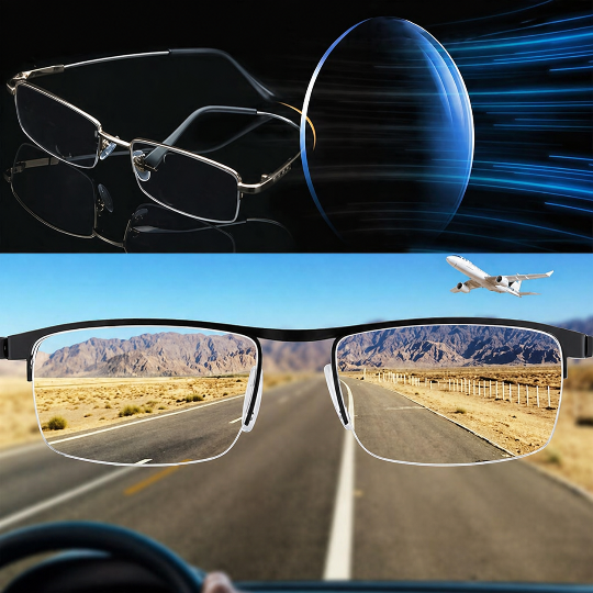 Progressive Reading Glasses with Automatically Adjusting Multifocal Lenses — Clear Vision for Reading, Screen Work and Driving | Sansoti