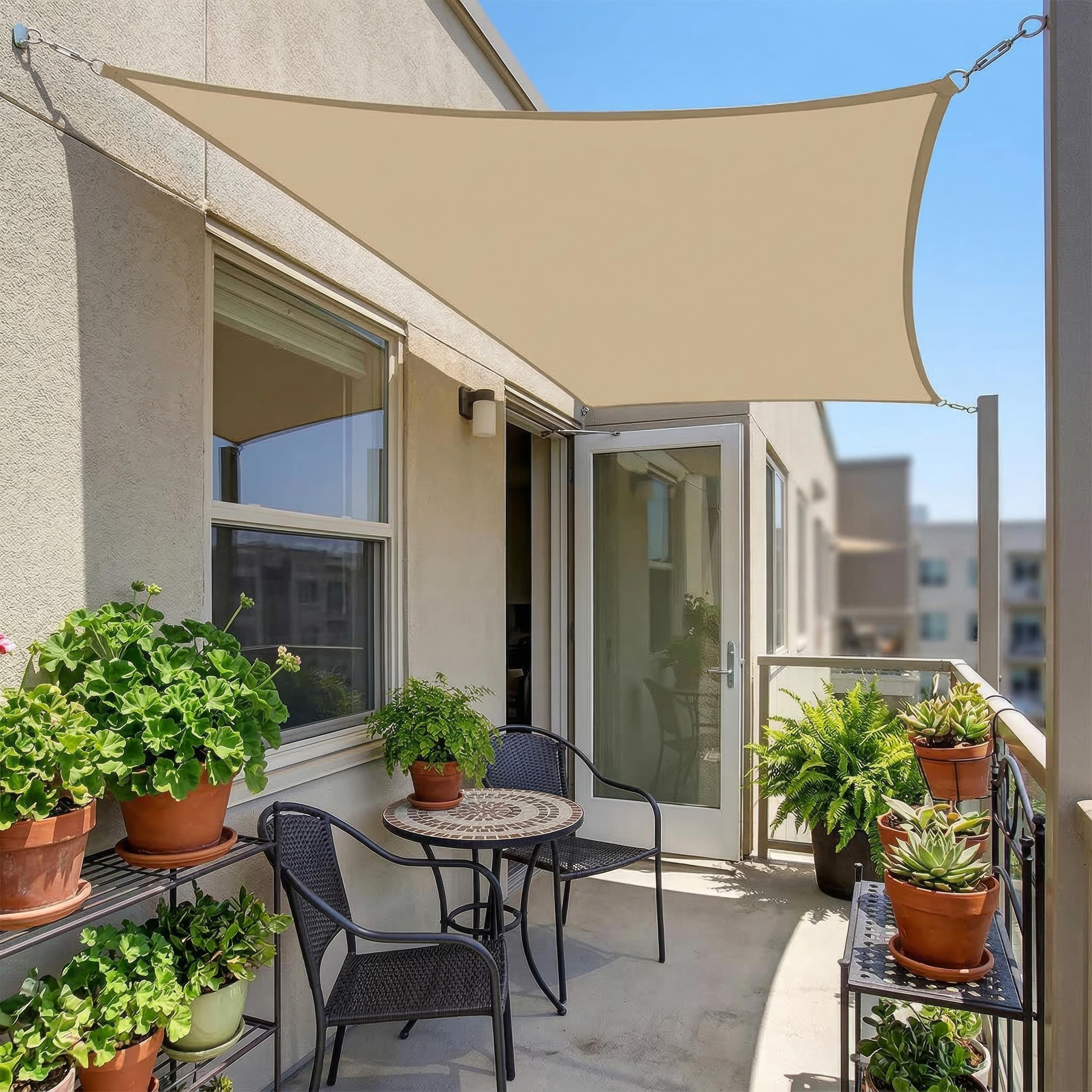 Waterdicht Rechthoekig Schaduwdoek voor Terras, Balkon en Tuin – Polyester UV-Bescherming | Sansoti