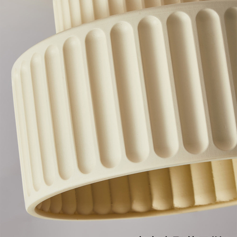 Deckenleuchte Gerippt Resin E27 Weiß Kompakt Modernes Interieur Wohnzimmer Küche Schlafzimmer Retro Design Deckenlampe | Restfield