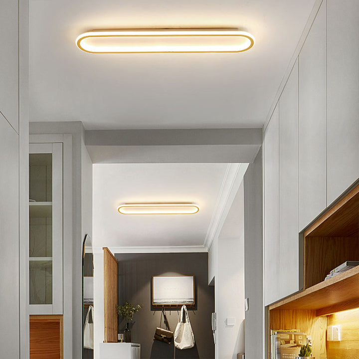 LED Deckenleuchte Langoval Schwarz Weiß Flur Wohnzimmer Schlafzimmer Modern Minimalistische Deckenbeleuchtung | Restfield