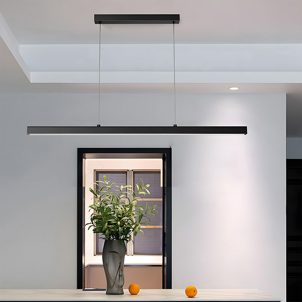 Verumo Hanglamp LED Metaal Zwart Keukeneiland Eettafel Moderne Verlichting Lineaire Hanglamp | Sansoti