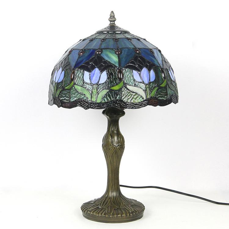 Lampe de table Tiffany vitrail classique 45cm E26 verre métal salon | Restfield