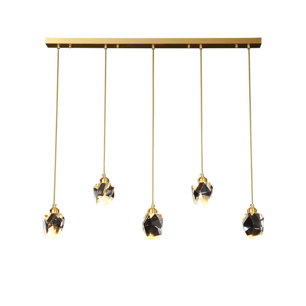 Hanglamp Glas Metaal Goud Verstelbaar Eettafel Woonkamer Keukeneiland Druppelvorm Designlamp Sfeerverlichting | Sansoti