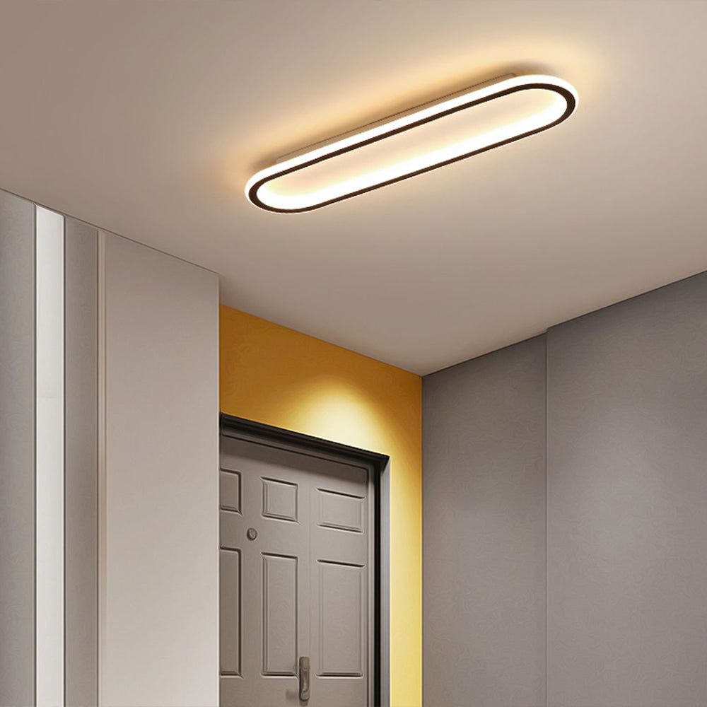 Rectangular Recessed LED Ceiling Light 40-100cm Metal Acrylic Black Gold Rose Gold Modern Design Hallway Wardrobe | Sansoti