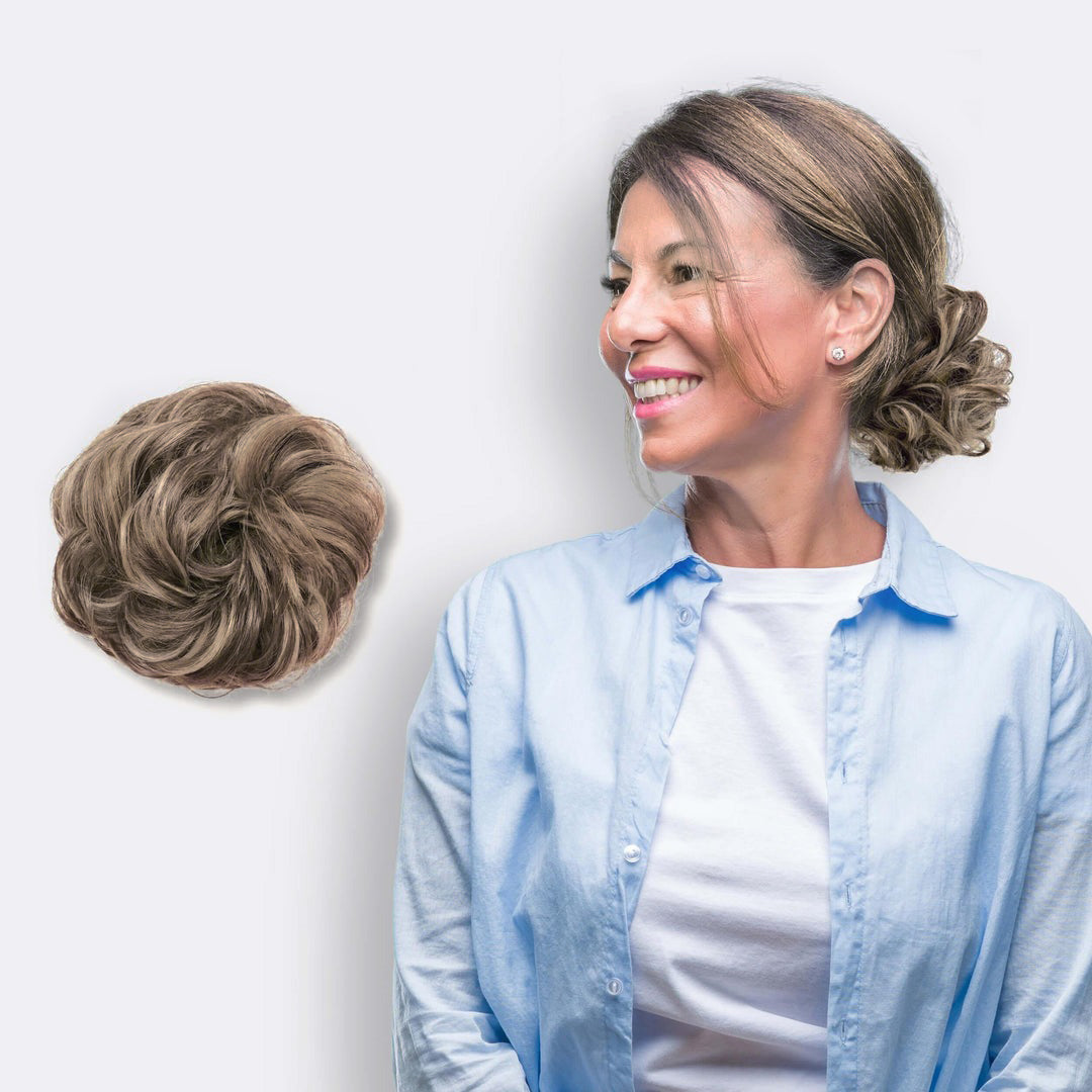 Haarextension Scrunchie Synthetisch Haar Volume Knot Elastiek Diverse Kleuren Haar Styling Accessoire Haaropsteek | Sansoti