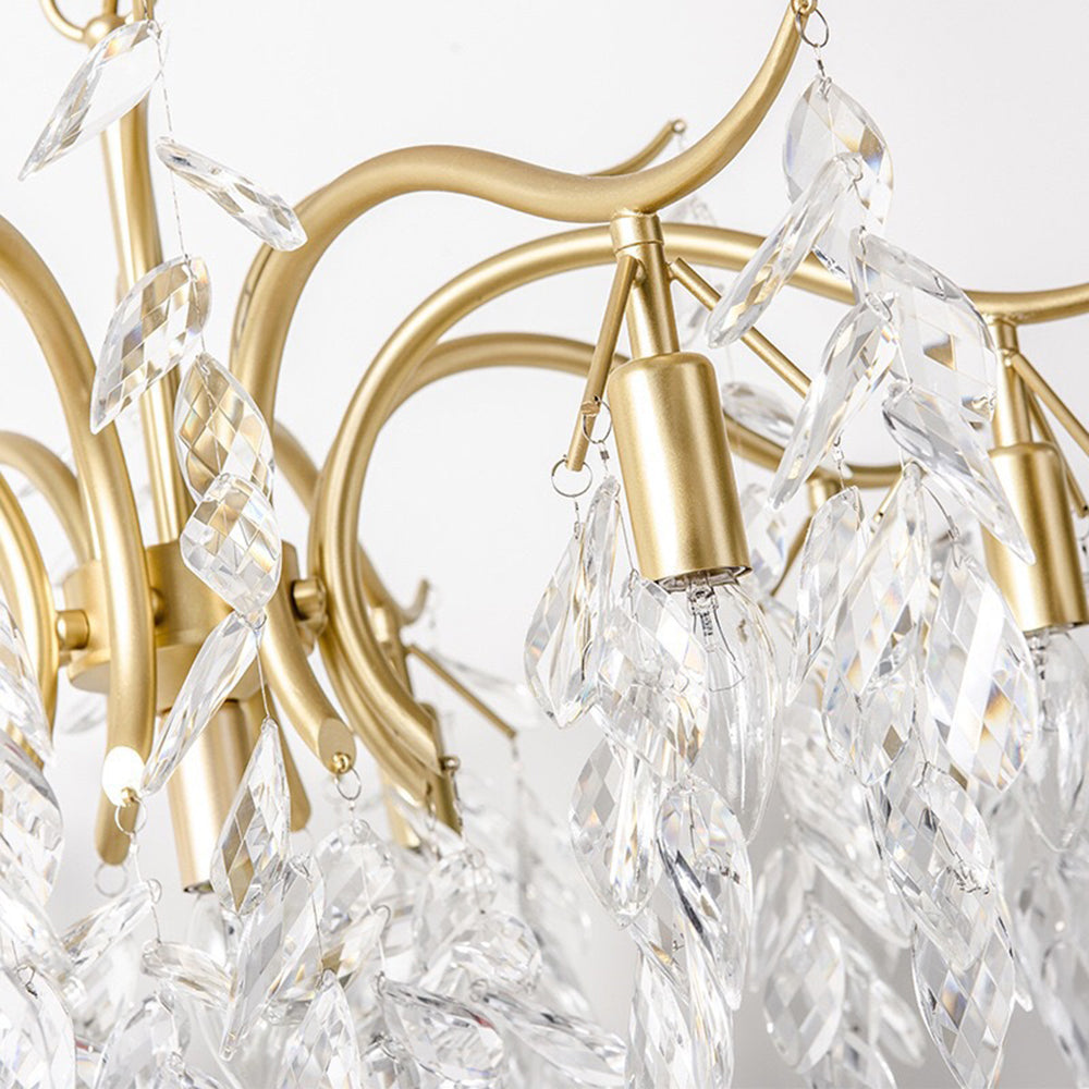 Pendelleuchte Kristall Metall Blume LED-Beleuchtung Esszimmer Wohnzimmer Modern Luxuriöses Design Deckenleuchte Hängeleuchte | Sansoti