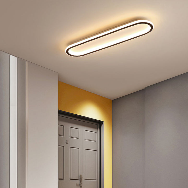 LED Deckenleuchte Langoval Schwarz Weiß Flur Wohnzimmer Schlafzimmer Modern Minimalistische Deckenbeleuchtung | Restfield