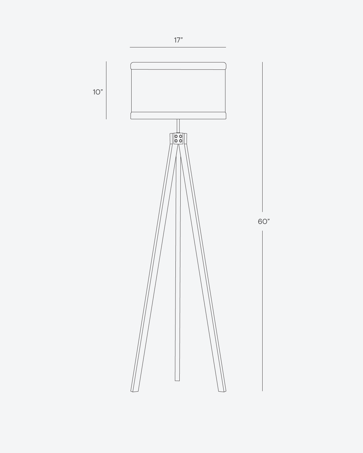 Stehleuchte Tripod Holz Dreibein 152cm Mit Stoffschirm LED | Restfield