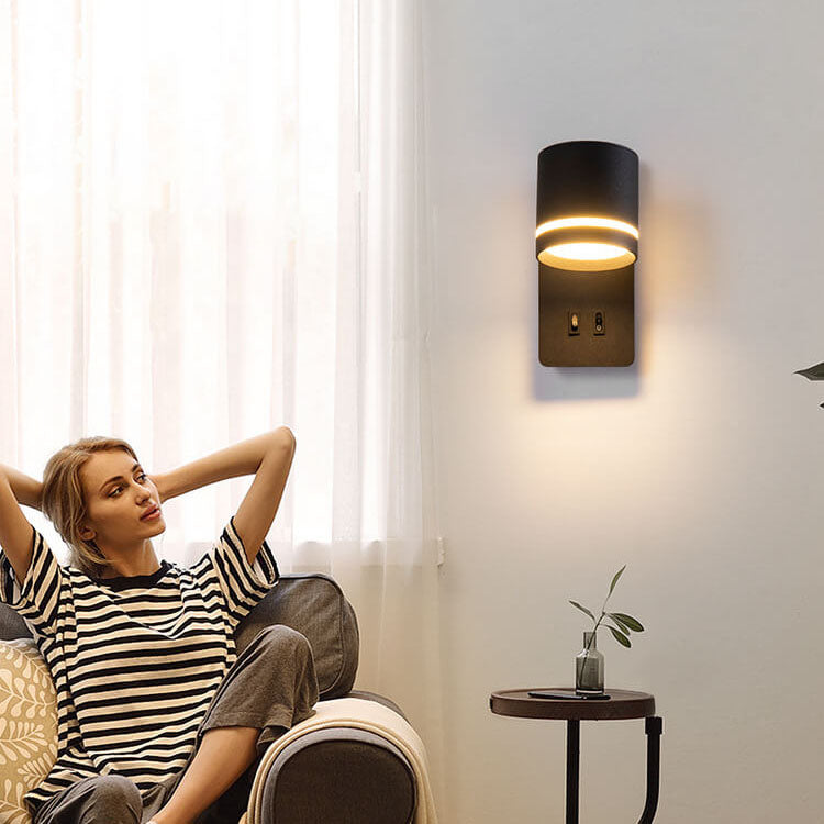 Applique murale LED réglable avec éclairage de lecture et halo lumineux pour la chambre, le salon et le couloir | Sansoti