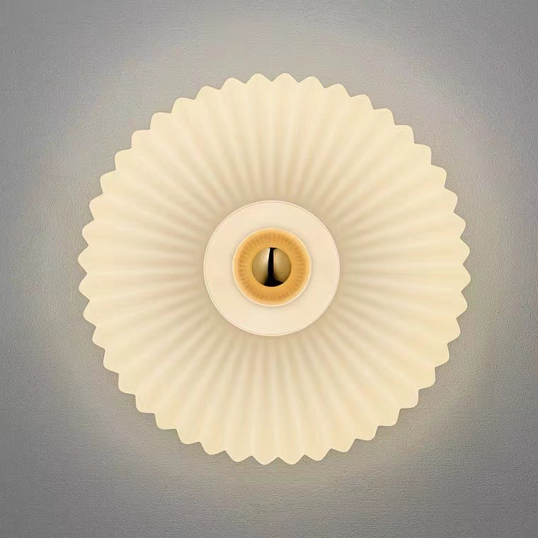 Wandlamp Geribbeld Glas Cognac Goud Messing Woonkamer Slaapkamer Hal Plafondlamp Schelp Retro Art Deco Wandverlichting | Sansoti