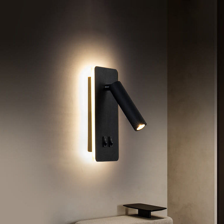 Applique murale LED réglable avec éclairage de lecture et halo lumineux pour la chambre, le salon et le couloir | Sansoti